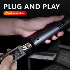 UHF Wireless XLR Transmitter and Receiver Plug-On Wireless Microphone System for