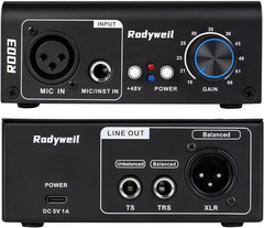 2026 RO03 Mic Preamp, 120dB EIN, Low Noise, XLR/TRS Out, 48V Phantom Power