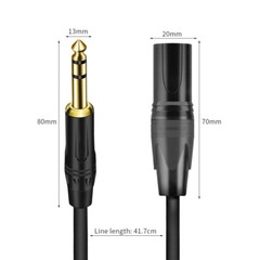 1/4″ TRS Male Stereo to XLR Male Balanced Interconnect Cable Gold Plated B20