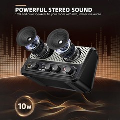 LEKATO GA-4 10W Guitar Amplifier with Clean Overdrive Reverb Drum Volume