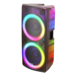Dual 15″ LED Party Bluetooth Speaker with Wireless Mic, FM & Wavesync for party