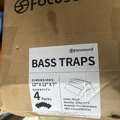Focusound 4 Pack Bass Traps Corner Acoustic Foam Corner 12″ X 12″ X 7″