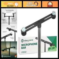 Adjustable Microphone Bar for 2 Mics or Booms | 5/8″ Thread Connector | Pro Audi