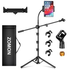 Mic Stand, 6-in-1 Microphone Stand with Floor Boom, Support Boom, Gooseneck, …