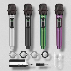 Talomen SET of 4 Wireless Karaoke Microphone Kit with 160FT Range, Rechargeable