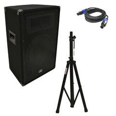Harmony Audio HA-V12P DJ 12″ Passive 450W PA Speaker Speakon Cables & Stand New