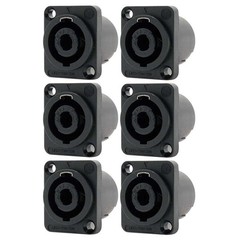 6x Neutrik NL4MP 4 Pole Speak On Connector Chassis Panel Mount Speaker Terminal