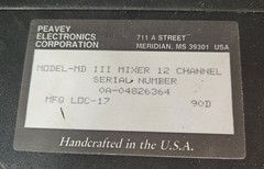 Peavey Electronics Corp. MD III (MD3) 12 x 2 Mixer with Flight Case