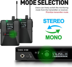 Audio PRO ST-202 UHF Stereo Wireless in Ear Monitor System, Dual Channel Wireles