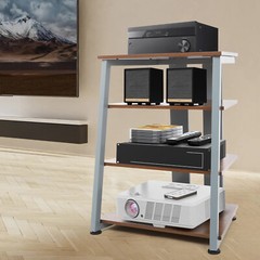 4-Layers AV Media Stand Stereo Stand Media Holder w/ Storage Shelves 110.23 lbs