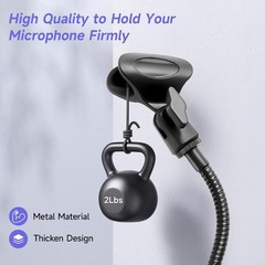 Podium Microphone Holder & Mic Holder -13.78″ Flexible Gooseneck Desktop Mic …