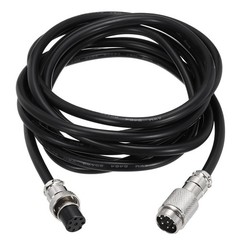 9.9ft GX16 8 Pin Cable Male to Female Head Aviation Cordset 22AWG, Black