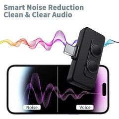 Wireless Microphone Type-C for iPhone 17/16/15/iPad/Android Phone Plug-Play USA