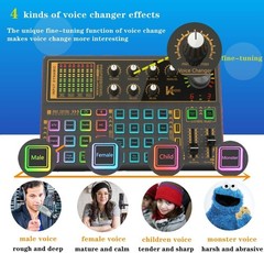 K300 Voice Changer Sound Card: 4 Channels, 12 Modes, Great for TikTok & YouTube