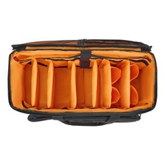 VEVOR Rolling DJ Cable Bag 1680D Padded DJ File Gig Bag with Wheels 6 Divider