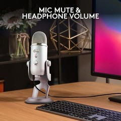 Blue Yeti Professional USB Recording Microphone – Silver In Box