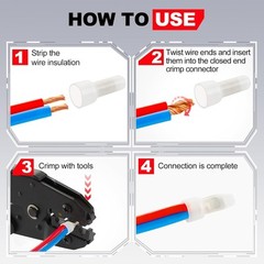 AIRIC Closed End Crimp Connectors 16-14 AWG 100 Pcs Wire AWG16-14, 100pcs