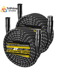 Long XLR Cables 75ft 2 Pack, Nylon Braided XLR Extension Microphone Cable, 75ft