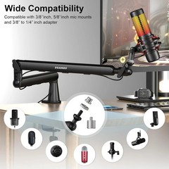 Adjustable Microphone Boom Arm for Blue Yeti HyperX Elgato Wave