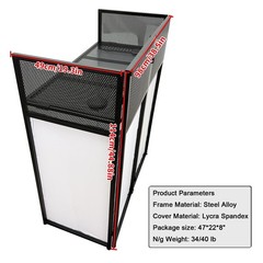 Portable Foldable DJ Booth (Steel Alloy Frame, Lycra Cover)