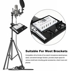 Sound Card Tray Clamp On Microphone Stand Tray Sound Card Cell Phone Mic Rack