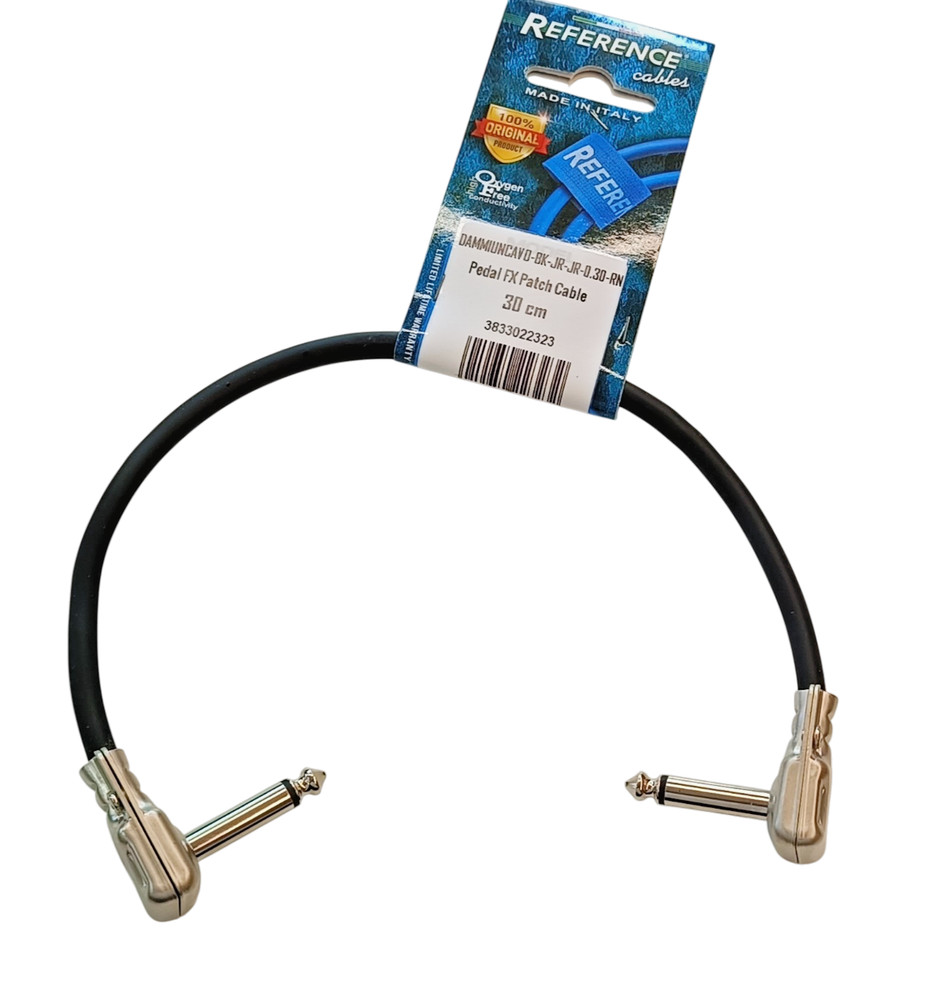 Reference Cable Patch Effects Pedalboard 0.3 mt 90 degree Pedal Italy 30 cm New