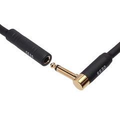 CESS-090 Low-Noise Right Angle 1/4 TS Male to Female Guitar Extension Cable 2 P