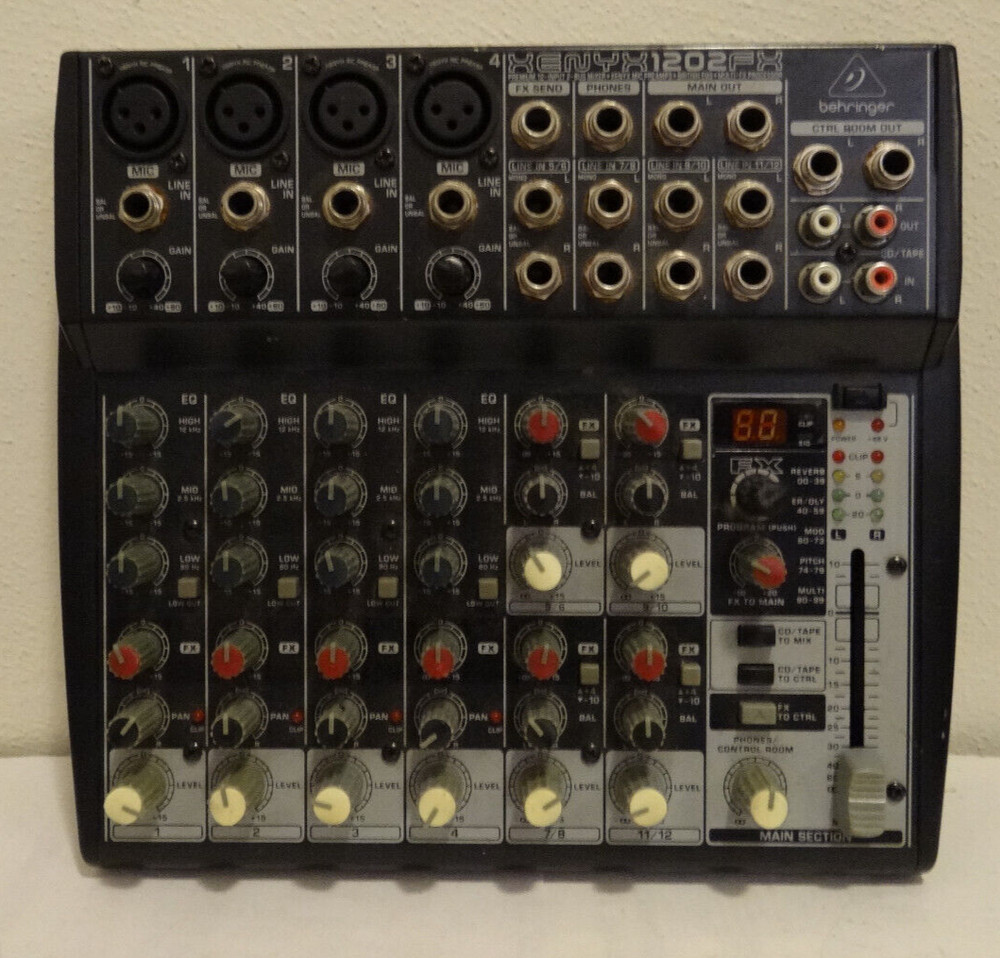Behringer Xenyx 1202FX 12 Channel Mixer w/ Effects Confirmed Operation