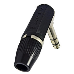 REAN NYS208 1/4″ 6.35 mm 3-Pole Stereo TRS Right Angle Plug Nickel/Black
