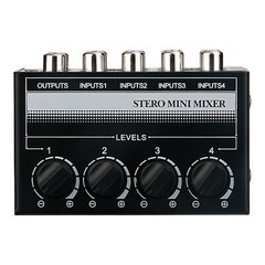 Mini Stereo 4 Channel Passive Mixer RCA Portable Audio Mixer 1 in 4 Out New