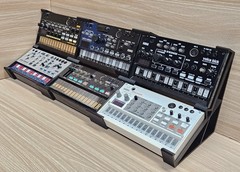 2 Tier Desktop Stand Holds 6 Korg Volca Bass FM Keys Nubass Loop Synthesizer