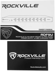RDF9U 15A 1U Rack Mount Power Supply Strip, 9 Outlets with Switches, USB Chargin