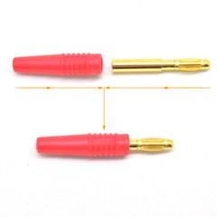 200pcs Gold Plated Brass 3mm Banana Male Plug Test DIY Solder Connector R+B