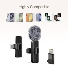 Wireless Lavalier Microphone for iPhone iPad Video Recording Mic Pro