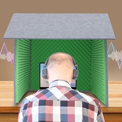Green Portable Soundproof Booth Studio Sound Recording Desktop Soundproof Cover