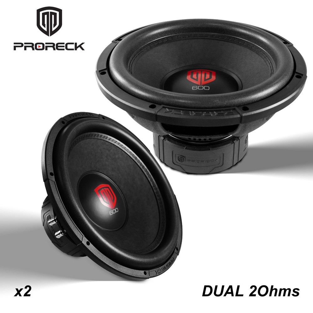 PRORECK 610 10″ Wired Subwoofer Pair Dual 2 Ohm 1800 Watts Loudspeaker Bass