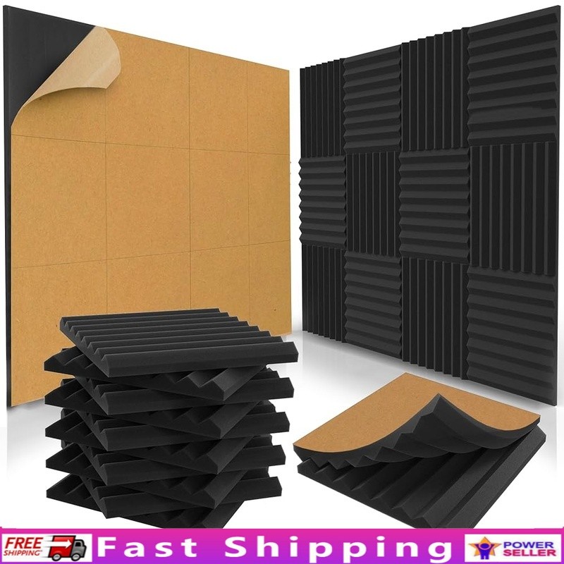 Acoustic Foam Panels Sound Absorption Noise Reduction Echo Control Studio 12×12
