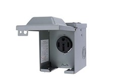 50 Amp 125/250 Volt Power Outlet Box, Enclosed 50A NEMA 14-50R Outlet Box