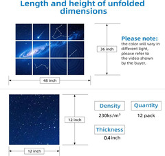 12 Pack Art Acoustic Panels, Self-Adhesive Sound Absorbing Wall Panels, 48″×36″