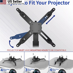 VIVO Universal Adjustable Wall Ceiling Projector Mount Bracket, Black