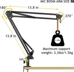 NEW Frgyee Mic Stand AT MU for Audio Technica AT2020 Boom Arm