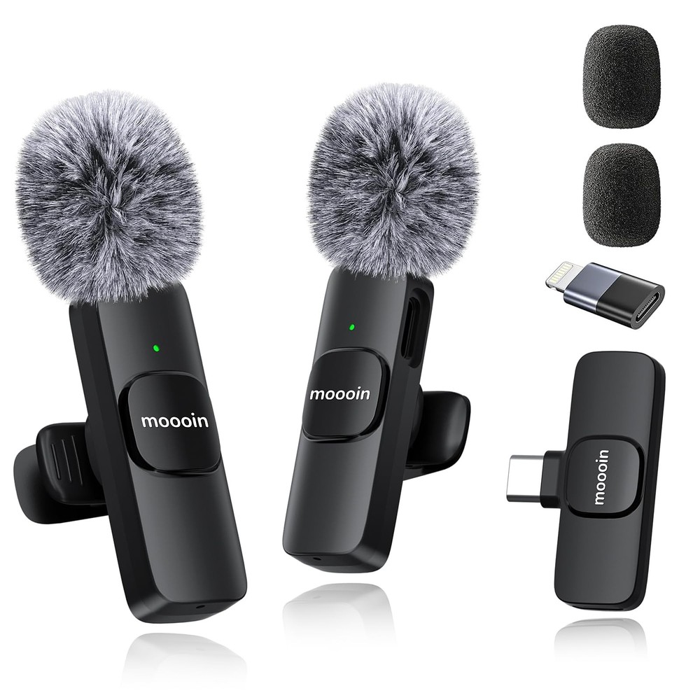 Wireless Mini Microphone for iPhone/Android:Lapel Microphone for Video Record…