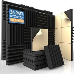 36 Pack Self-Adhesive Acoustic 12 x 12 x 2 Inches 36 Pack Wedge – Self Adhesive