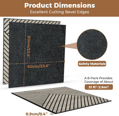 3D Peel and Stick Acoustic Panels – 8 Pack Wood Pattern Soundproof Wall Decor