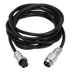 9.9ft GX16 3 Pin Cable Male to Female Head Aviation Cordset 22AWG, Black