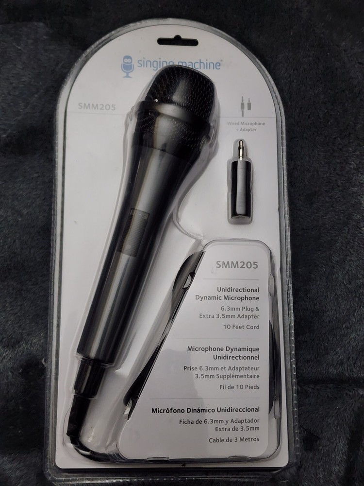 Singing Machine SMM-205 Unidirectional Dynamic Karaoke Microphone with 10 Ft. Co