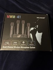 Melonare MWM-41 Quad-Channel Wireless Mic System w/4 Handhelds & Receiver