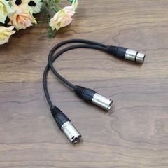 3Pin XLR Female Jack To Dual 2 Male Plug Y Splitter Cable Adapter Microphone