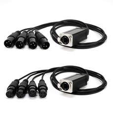 Jamesin XLR Snake Cable to Ethercon Cable, 4 Channel 3-pin One pair, Black