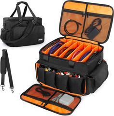 Gig Band Cable File Bag with Adjustable Dividers Dj Gig Bag for Cables, Cords,Dj